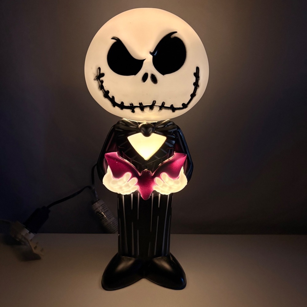 Disney Nightmare Before Christmas Jack Skellington Blow Mold Light Up 14" Decor